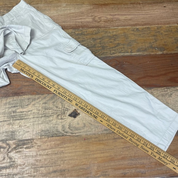 Chico's size Medium Chicos size 1 tan cargo linen cotton blend cropped pants - Picture 8 of 9